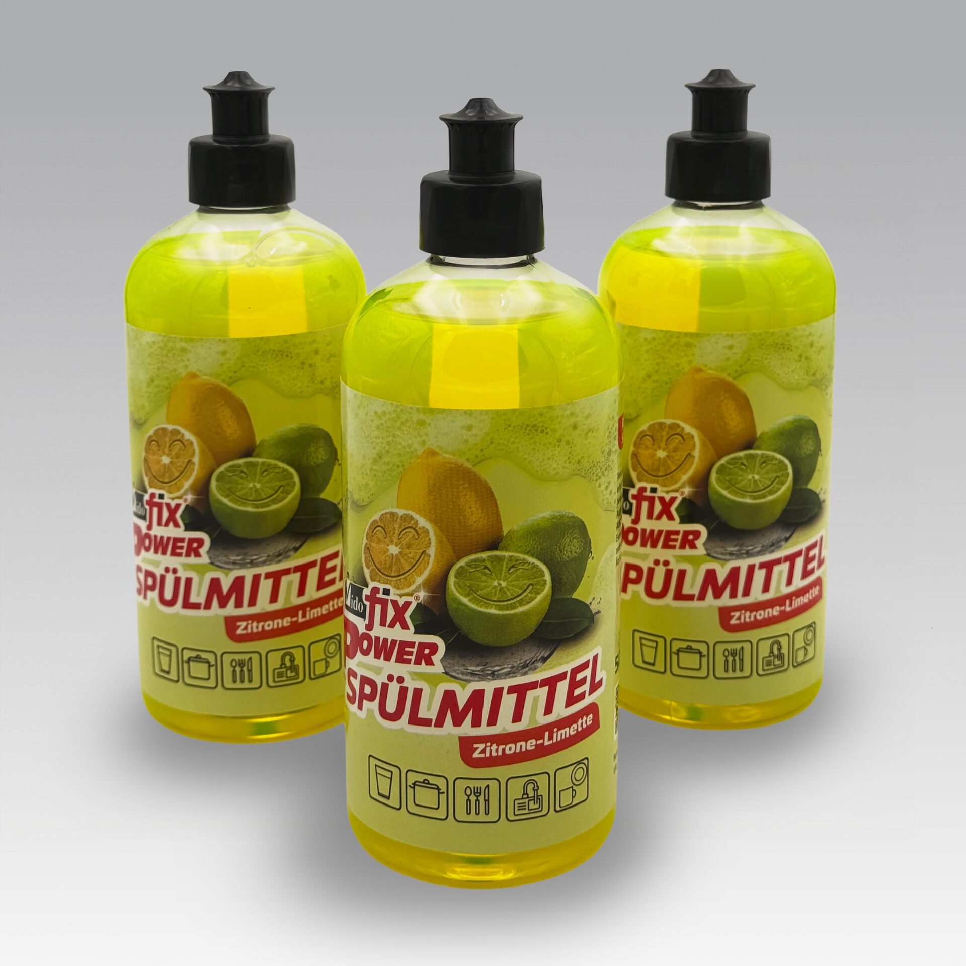 Vidofix Power Spülmittel Zitrone-Limette 3er Vorteilspack